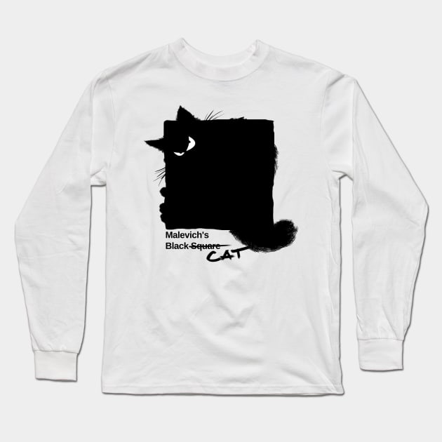 Malevich's Black Cat Long Sleeve T-Shirt by Fine_Design